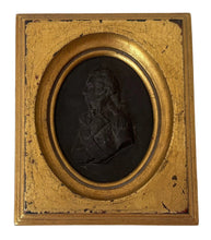 Vice Admiral Viscount Horatio Nelson, Black Basalt Portrait Profile Plaque in Gilt Frame.
