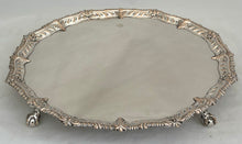 George III Graduated Pair of Old Sheffield Plate Salvers on Claw & Ball Feet, circa 1765.