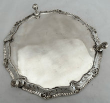 George III Graduated Pair of Old Sheffield Plate Salvers on Claw & Ball Feet, circa 1765.