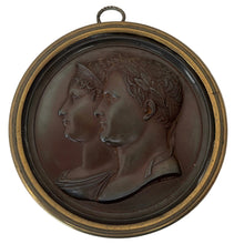 Napoleon Bonaparte & Marie Louise, Duchess of Parma, Bronze Portrait Profile Plaque, After Andrieu.