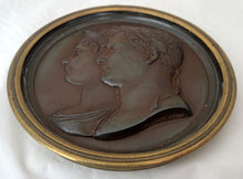 Napoleon Bonaparte & Marie Louise, Duchess of Parma, Bronze Portrait Profile Plaque, After Andrieu.