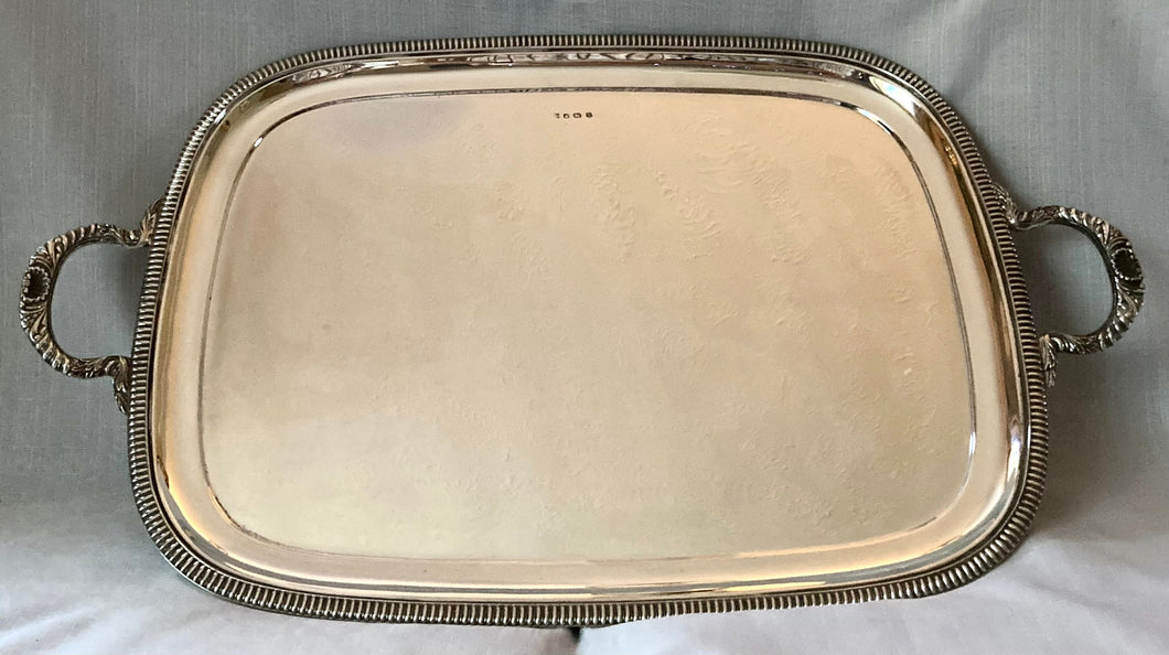 Elizabeth II Silver Tray. Sheffield 1957 John Turton & Co. 96 troy ounces.