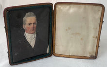 Portrait Miniature on Ivory in Fitted Leather Case. British School, circa 1830.