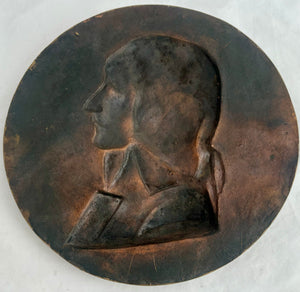 General Napoleon Bonaparte Bronze Portrait Profile Plaque after Louis-Simon Boizot.