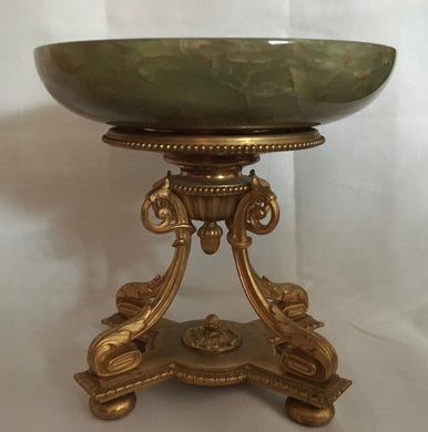 Regency Style Gilt Metal & Onyx Centrepiece.
