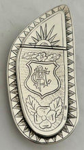 Victorian White Metal Mounted Mussel Shell Snuff Box, circa 1880 - 1900.