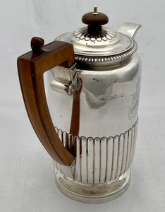 Vice-Admiral Sir Robert Tristram Rickets George III Silver Coffee Pot. London 1820 J. E. Terrey. 18.4 troy ounces.