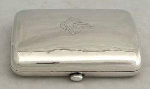 HMS Defence Silver Cigarette Case. London 1905 Sampson Mordan & Co. 3.2 troy ounces.