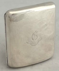 HMS Defence Silver Cigarette Case. London 1905 Sampson Mordan & Co. 3.2 troy ounces.