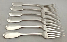 Georgian, George IV, Six Silver Table Forks. London 1829 John, Henry & Charles Lias. 14.4 troy ounces.