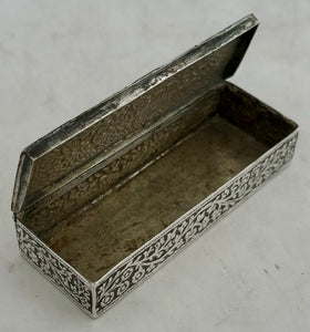 Anglo Indian Kashmir Rosette Pattern Silver Box, circa 1890 - 1910. 2.8 troy ounces.