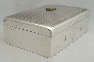 Calcutta Scottish, British Indian Army, Silver Cigar Box. Birmingham 1916 Charles S. Green & Co. Ltd.