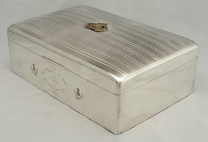 Calcutta Scottish, British Indian Army, Silver Cigar Box. Birmingham 1916 Charles S. Green & Co. Ltd.