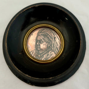 Queen Victoria Gilt Metal Portrait Profile Roundel.