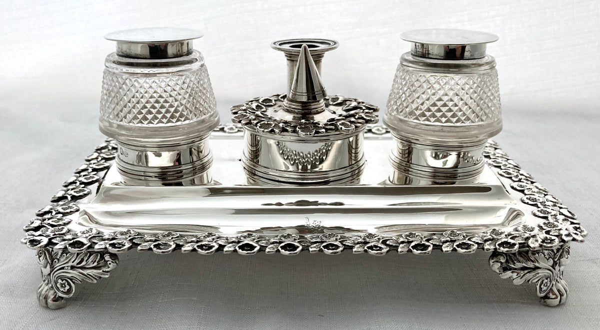 Georgian, George IV, Silver Inkstand. London 1824 Joseph Angell I. 13 ...