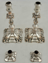 Early Victorian Pair of Silver Plate on Copper Tapersticks, circa 1850.