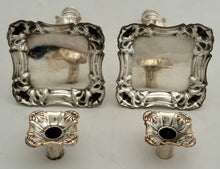 Early Victorian Pair of Silver Plate on Copper Tapersticks, circa 1850.