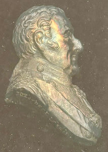 Duke of Wellington, 19th Century Silvered Metal Portrait Profile Bust.