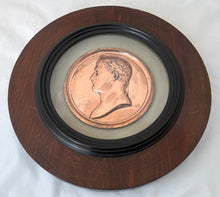 Napoleon Bonaparte Portrait Profile Plaque in Circular Glazed Frame, After Andrieu.