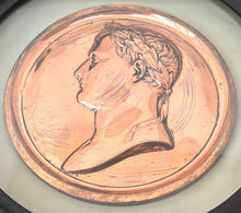 Napoleon Bonaparte Portrait Profile Plaque in Circular Glazed Frame, After Andrieu.