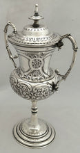 Late Victorian Silver Plated Trophy Cup & Cover with Four Vacant Cartouches.