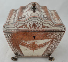George III Old Sheffield Plate Stepped Dome Cover Twin Compartment Tea Caddy, circa 1780.