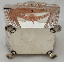 George III Old Sheffield Plate Stepped Dome Cover Twin Compartment Tea Caddy, circa 1780.