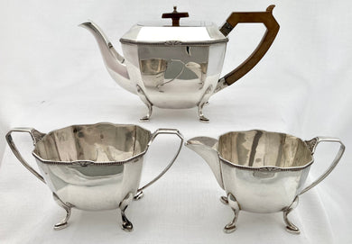 George V Silver Tea Set. Sheffield 1932 Stower & Wragg. 37 troy ounces.