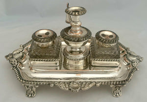 Georgian, George IV, Old Sheffield Plate Inkstand, circa 1820 - 1830.