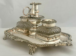 Georgian, George IV, Old Sheffield Plate Inkstand, circa 1820 - 1830.