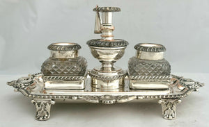 Georgian, George IV, Old Sheffield Plate Inkstand, circa 1820 - 1830.