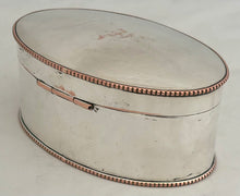 Mid 19th Century Silver Plate on Copper Tea Caddy.