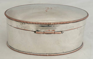 Mid 19th Century Silver Plate on Copper Tea Caddy.