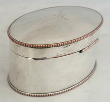 Mid 19th Century Silver Plate on Copper Tea Caddy.