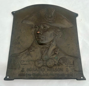 Horatio Nelson & The Battle of Trafalgar 1905 Bronze Centenary Plaque, After Roselieb (Roslyn).