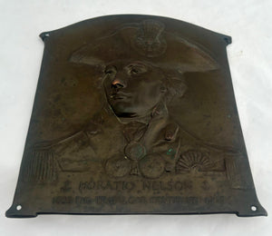 Horatio Nelson & The Battle of Trafalgar 1905 Bronze Centenary Plaque, After Roselieb (Roslyn).