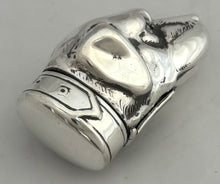 White Metal Vesta Case Modelled as a Dog's Head.