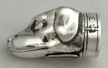 White Metal Vesta Case Modelled as a Dog's Head.