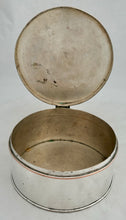 Silver Plate on Copper Biscuit Box with Neoclassical Relief Detail Cover.