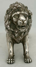 Finely Cast Silver Plated Standing Lion.