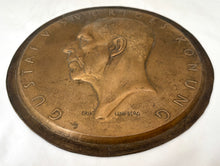King Gustaf V of Sweden Portrait Profile Plaque in Relief, After Erik Lindberg.