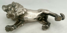 Finely Cast Silver Plated Standing Lion.