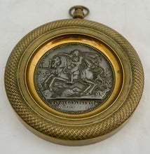 Napoleon Bonaparte Gilt Brass Roundel With Inset Medallion.