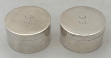 Pair of Charles XIII Swedish Silver Circular Boxes. Stockholm 1817 Samuel Blomberg. 3 troy ounces.