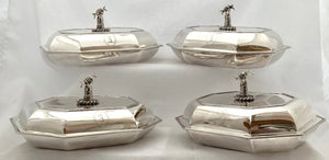 Admiral Sir Robert Brice Kingsmill: Four George III Silver Entree Dishes & Covers. London 1789/91, James Young. 155 troy ounces.