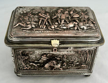 Late 19th Century Large Electrotype Silver Plate on Copper Casket.