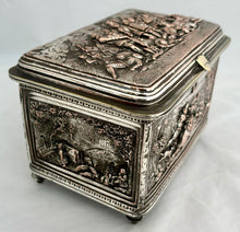 Late 19th Century Large Electrotype Silver Plate on Copper Casket.