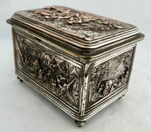 Late 19th Century Large Electrotype Silver Plate on Copper Casket.