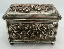 Late 19th Century Large Electrotype Silver Plate on Copper Casket.