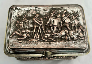 Late 19th Century Large Electrotype Silver Plate on Copper Casket.